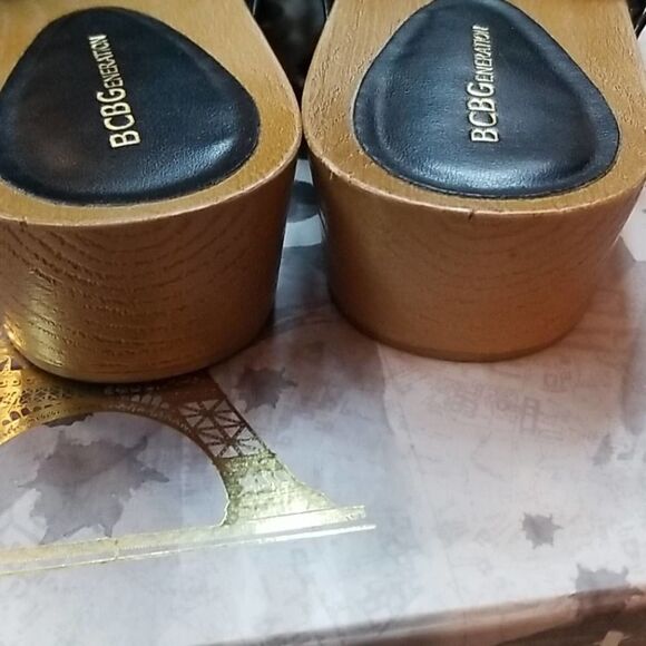 BCBGeneration Black & Wood Studded Soho Clog - Picture 4 of 5